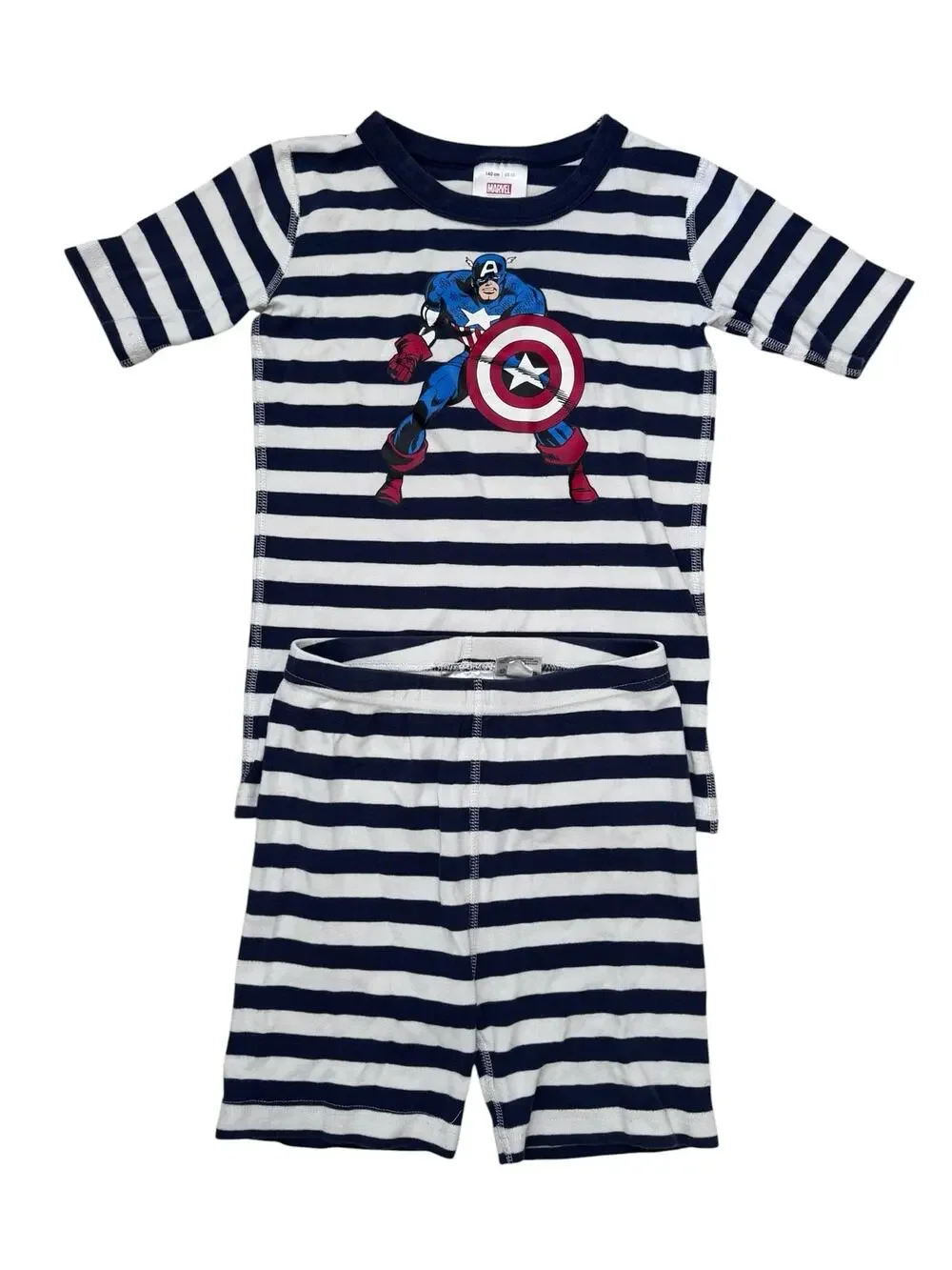 HANNA ANDERSSON Marvel Captain America Short John Pajama Set Size 10 140 Kid